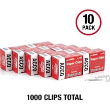 Karokstore Kağıt Klipleri,, Pürüzsüz, Ekonomi, 10 Kutu, 100/KUTU (72580),GÜMÜŞ