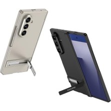 Karokstore Galaxy Z Fold 7 Kılıf Kıpta Standlı Kapak (Siyah)