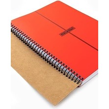 Karokstore Primary Serisi, A4, 6 Konulu (3 Kareli, 3 Çizgili) 180 Yaprak Pp Kapaklı Spiralli Defter, Kırmızı