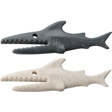 Karokstore 2li Köpek Balığı Klips - Gri-Bej