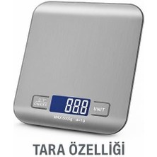 Karokstore Dijital Mutfak Terazisi – 5000 G / 1 G Hassasiyetli Paslanmaz Çelik Tartı, LCD Ekranlı, Akıllı Otomatik Kapanma Özelliği, Gram, Ons ve Mililitre Ölçer