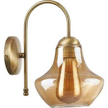 Karokstore Fer Avize Fora Retro Rustik Eskitme Bal Camlı Duvar Aplik