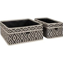 Karokstore Pazar Kapısı 2 Li Çekmece Düzenleyici Organizer Dekoratif Sepet Hurç (Bohe 2 Li Çekmece Düzenleyici)