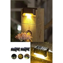 Karokstore Solar Güneş Enerjili Köşebent Merdiven Bahçe LED Lamba 4lü Dekor Bahçe Aydınlatma 1430