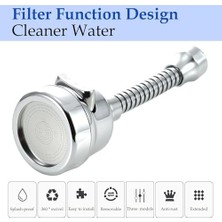 Karokstore Hortumlu 360° Dönebilen 3 Kademeli Tasarruflu Musluk Başlığı – Mutfak, Banyo ve Lavabo Için Su Tasarrufu Sağlayan Krom Kaplama Başlık, Abs Malzeme, Ofis ve Ev Uyumu, Kolay Montajlı