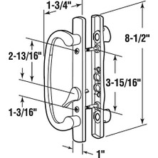 Karokstore C 1280 Gömme Stil Sürgülü Kapı Kolu Seti - Eski Veya Hasarlı Kapı Kollarını Hızlı ve Kolay Değiştirin - Sağ Veya Sol Kapılar Için - Beyaz Döküm Süs, 3-15/16 Inç Montaj Delikleri