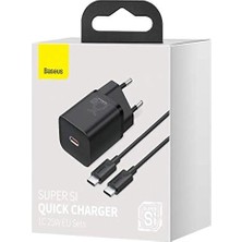 Karokstore Super Si Pd 25W Type-C To Type-C Kablo Duvar Şarj Seti Siyah