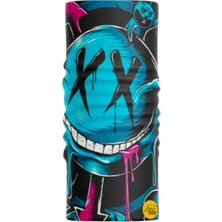 Motobir Baf-Bandana Grafiti Mavi Yuvarlak Gülen Yüz