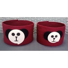 Karokstore 2 Adet 26 * 26CM Oyuncak Sepeti El Emeği Bordo