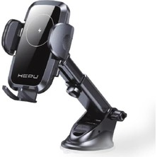 Karokstore HP-A04 15W Kablosuz Şarj Araba Telefon Tutucu Ayarlanabilir Cam ve Torpido Için Yüksek Kalite Tutucu Premium