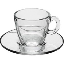 Karokstore Aqua Service Kahve Fincanı, Tabak, Cam, Şeffaf, 12 Parça, 8693357273153, Standart