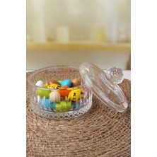 Karokstore Lüx Kristal Kapaklı Cam Şekerlik & Cam Lokumluk, Kesme Cam Lüx Şekerlik 10CM*10.5CM - (4 Model) (06646)