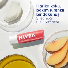 Karokstore Nıvea Şeftali Dudak Bakım Kremi 4,8 Gr, 24 Saat Nemlendirici, Doğal Yağlar, Gün Boyu Dudak Bakımı, Şeftali Kokusu, Hafif Şeftali Rengi