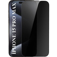 Elixem İphone 15 Pro Max Uyumlu Tam Kaplayan Hayalet Ekran Koruyucu Temperli Cam