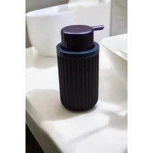 Karokstore 3 Parça Sert Plastik Banyo Seti/sıvı Sabunluk, Diş Fırçalık ve Katı Sabunluk-Mürdüm