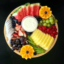 Karokstore Bambu Lüx Yuvarlak Servis 25 * 25CM, Sunumluk & Çerezlik Sunum Tabağı