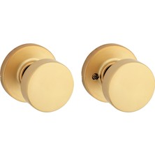 Karokstore Pismo Iç Kapı Kolu, Kapı Kolu, Dolap ve Koridor Kapıları Için, Kilitlenmeyen Kapı Kolu, Saten Pirinç, Yuvarlak, Mikroban Korumalı