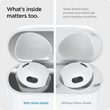 Karokstore Airpods (3.nesil) ile Uyumlu Kapak Içi Kir / Toz Önleyici Shield (2 Adet) Metal Silver - ASD01986