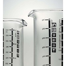 Karokstore 2’li Cam Ölçü Kabı Seti, 0,50 L + 1 L, ml ve gr Skalalı, Isıya Dayanıklı Borosilikat Cam, Bulaşık Makinesi Uyumlu