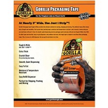 Karokstore Gorilla Taşıma ve Depolama Için Dağıtıcılı Sert ve Geniş Ambalaj Bandı, 7,2 cm x 35 Yd, Şeffaf, (1'li Paket)