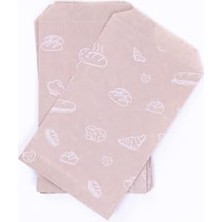 Karokstore Pastane-Fırın Desenli Kese Kağıdı, Kraft 11X20-100 Adet