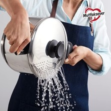 Karokstore 153.03.08.0369 Mutfaksever Çelik Makarna ve Mantı Tenceresi 22 Cm, Medium