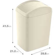 Karokstore Soft Çöp Kutusu Döner Kapak 20 Lt Latte