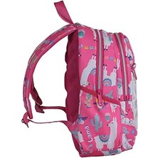 Karokstore Anaokul Sırt Çantası Kız Ortopedik Astarlı Su Geçirmez 5 6 7 Yaş Lama Pembe