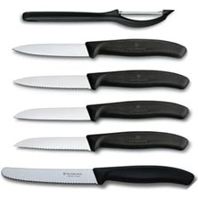 Karokstore 6 Parça Siyah Soyma Bıçak Seti ve Soyacak