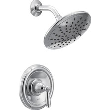 Karokstore Brantford Krom Posi-Temp Duş Seti 8 Inç Eko-Performans Yağmur Duşlu, Valf Gerekli, T2252EP