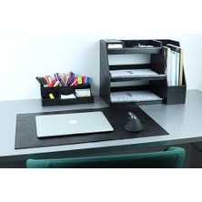 Karokstore 10 Parça Deri Sümen Takımı - Ofis Masaüstü Organizer Set - Ofis Masa Düzenleyici, Magazinlik, Evrak Tepsisi, Kalemlik, Blok Notluk, Peçetelik ve Masa Pedi