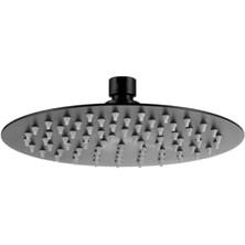 Karokstore Tepe Duş Başlığı Oval Slim 304 Metal Ø20 cm KTD105 (Mat Siyah)