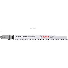 Karokstore Professional 3x Expert ‘ 2-Side Clean’ T 308 B Dekupaj Testere Bıçakları (Sert Ahşap Mobilya Levhası, Kontrplak, Uzunluk 117 Mm, Aksesuar Dekupaj Testeresi)