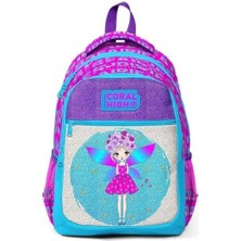 Karokstore Kız Ilkokul Sırt Çantası Simli ve Parlak Okul Çantası