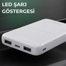 Karokstore EP90 9000 Mah Powerbank 2x USB Taşınabilir Şarj Cihazı Beyaz