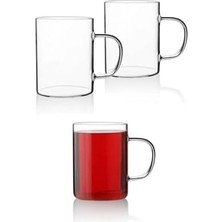 Karokstore Life 3 Lü Ateşe Dayanıklı Cam 200 ml Kupa Bardak MIT1014