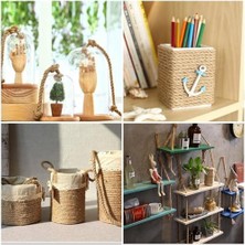 Karokstore Jüt Halat 8 mm 20 M, Doğal Kenevir Ip, 4 Ip, Kalın Jüt Ip, Bükülmüş, Halat, Bahçe, El Işi Için, Kendin Yap Dekorasyon Ipi, Tırabzan Halatı, Gemi Istifleme Ipi, Paket Ipi