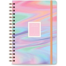 Karokstore 17X24 Spiralli Lastikli Sert Kapak Düz-Çizgisiz Not Defteri Soyut