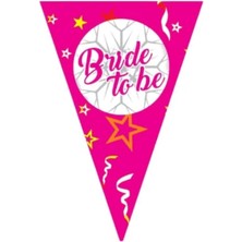 Karokstore Bride To Be Üçgen Flama, Pembe Renk, 16X24 Cm, Bekarlığa Veda Parti Süslemesi