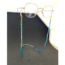 Optic Plus Piramit Full Taşlı Gözlük Ipi / Zinciri Aqua