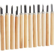 Karokstore W 2512, Ahşap Oyma Bıçak Seti 12 Parça, Siyah