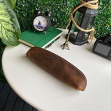 Karokstore Favara - Premium Serie Hakiki Eskitme Deri Kalemlik (Kahverengi)