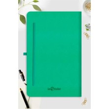 Karokstore Tarihsiz Klasik Defter Rec 13X21 Çizgili Yeşil Desenli