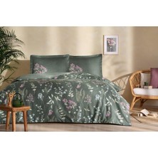 Karokstore Ruth DESENLI%100 Pamuk Nevresim Takımı, Yeşil, Çift Kişilik