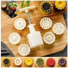 Karokstore 135- Siliko World Basmalı Mooncake Kopat Set 7 Parça Kurabiye Yapım Seti, Beyaz