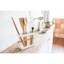 Karokstore Home Tosca Geniş Alet Standı - Mutfak Gereçleri Tutucu, Yemek Saklama Düzenleyici, Tek Boyut, Beyaz