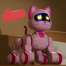 Karokstore 30 Fonksiyonlu Uzaktan Kumandalı Şarjlı Sesli Işıklı Dokunma Algılama Programlama Köpek El Sensörlü Şarjlı Işıklı Müzikli Dansçı Köpek ve Kedi (Kedi)