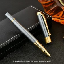 Karokstore Tükenmez Kalem, Uzman Kalem Seti, Metalik Gümüş Lake ve Krom Kaplama, 2 Adet Siyah Mürekkepli Yedek Uçlu Lüks Kalem, Ofis ve Profesyonel Kullanım Için Hediye Seti