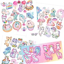 Karokstore 12466 Ylvi Mini Çıkartma Eğlenceli - Çıkartma Defteri, 12 Arka Plan Sayfası, Kendiniz Tasarlamanız Için, 7 Yaprak Çıkartma Dahil