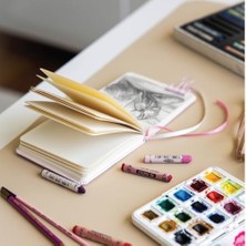 Karokstore 12X12 cm Sert Kapak 80 Yaprak 140 Gr. Eskiz Defteri - Book - Pembe